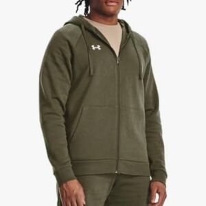 Under Armour Men’s Olive Green Rival Fleece Full-Zip Casual Hoodie NWT Sz-M